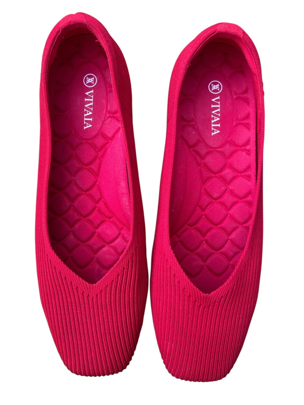 Lightweight Square-Toe V-Cut Flats Red — Size 41 US 9.5 - Picture 7 of 11